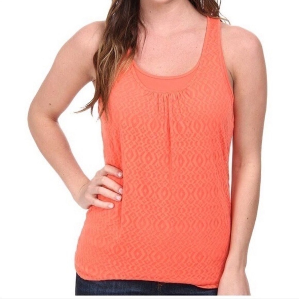 PrAna Mika Tank Top Burnout Overlay Racerback Women’s Size Large
